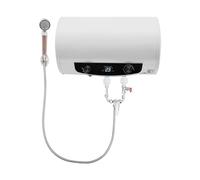 Chauffe-Eau éLectrique 35L, RéServoir D'Eau Chaude Horizontal 2000W, Chauffe-eau Électrique Vertical Mural 25-75°C Avec Douchette Et Tuyau, Protection Contre Les Fuites, Pour Maison Salons Coiffure