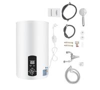 Chauffe-eau électrique 50 l - 2 kW - 220 V IPX4 - LED vertical - Chauffe-eau instantané - Chauffe-eau eau froide et chaude - Chaudière électrique - ABS - Chauffe-eau mural pour cuisine, toilettes