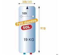 Chauffe-eau électrique à accumulation mural 50L - THERMOR - 241039