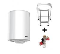 Chauffe-eau électrique blindé vertical Initio 100L avec trépied et groupe de sécurité ARISTON