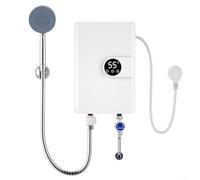 Chauffe-eau électrique de salle de bain 5500 W avec écran LCD, montage mural, fonctionne efficacement sous basse pression d'eau et fournit une chaleur constante