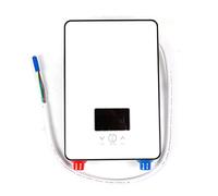 Chauffe-eau électrique instantané à robinet 6500W 220V avec pomme de douche et revêtement pour la salle de bain, la cuisine, le lave-vaisselle, la prise EU, l'écran LED Eau chaude et froide (Blanc)