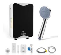 Chauffe-Eau éLectrique Instantané Sans RéServoir 5500W 220V Avec Affichage la TempéRature pour la Cuisine, la Salle Bain et L'éVier Chauffe-Eau Instantané Sous/Hors Plan Avec Douchette