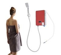 Chauffe-eau électrique LED 220 V 6500 W - Petit chauffe-eau instantané sans pression avec eau chaude jusqu'à 55 °C - Douche IPX4 pour salle de bain - Rouge