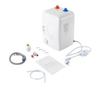 Chauffe-eau électrique Linanty avec petit réservoir de 8 litres, réservoir d'eau chaude de 1500 W sous l'évier pour la cuisine, température réglable de 30 à 75 °C, 23 x 21 x 36 cm, moderne, blanc