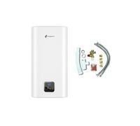 Chauffe Eau Electrique Plat Mural Multipositions Kimoro Sannover 50 Litres + Kit d'Installation Complet NF Blanc