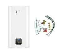 Chauffe Eau Electrique Plat Mural Multipositions Kimoro Sannover 30 Litres + Kit d'Installation Complet NF