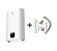 Sannover Chauffe Eau Electrique Plat Mural Multipositions Valorie 50 Litres + Kit d'Installation Complet NF