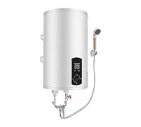 Chauffe-eau électrique vertical 30L 2000W, écran LED, cuisine/salle de bain | Anti-fuite IPX4, 25-75°C, douchette/robinet inclus, montage mural facile, inox/émail, design blanc moderne, éco-énergie