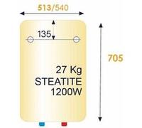 Chauffe-eau électrique vertical mural STÉATIS 100L - THERMOR - 251177 Blanc G