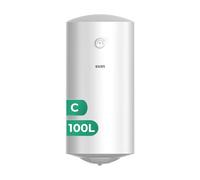 Chauffe-Eau Électrique Vertical SVAN ST1001 100 L, Installation Verticale, 1500 W, Kit de Montage Inclus, Résistance en Acier Inoxydable, Blanc, Classe Énergétique C