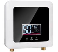 Chauffe-eau électriques 220V 7500W, Chauffe-eau électrique sans réservoir, Petit chauffe-eau instantané électrique économie d'eau Avec écran numérique, Pour cuisine, salle de bain, lavage (White)