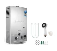 Chauffe Eau Gaz, Chauffe Eau à Gaz Instantané, 6LPM, 12KW, LPG, Modes Hiver et Eté Sans Réservoir en Acier Inoxydable, CE Certifié Portable, Pour La Maison, ExtéRieur, Camping Car