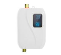 Chauffe-eau instantané 220 V 3500 W - Mini chauffe-eau électrique instantané sans réservoir - Nettoyage avec écran LCD - Pour douche, salle de bain, cuisine, lavage - Prise européenne