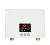 Chauffe-Eau Instantané 3KW Mini Chauffe-Eau Électrique Sans Réservoir Mural avec Affichage LED Réglage de la Température à 3 Niveaux Télécommande pour Maison Cuisine Salle de Bains