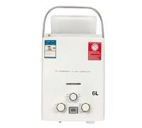 Chauffe-eau instantané à gaz, 16 kW LPG propane, portable, 6 l, chauffe-eau instantané, pour le camping, la caravane et la maison (avec anse B)