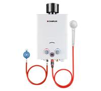 Chauffe-eau instantané à gaz avec housse de pluie, CAMPLUX BW158C-DE LPG Chauffe-eau portable 6 L, 50 mbar, pour camping, douche