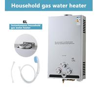 Chauffe-eau instantané à gaz de 12 kW, débit de 6 litres/minute, affichage LED, certifié CE, grande capacité de 6 L.