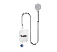 Chauffe Eau Instantané Electrique, 3500W Douche Portable Chauffante, Affichage Digital De La TempéRature Par LED, IP4 Étanche,Pour Douche Salle De Bain Cuisine Camping Car (A)