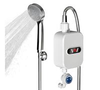 Chauffe Eau Instantané Electrique, 3500W Douche Portable Chauffante, LED TempéRature, Mini Chauffe-eau électrique Instantané sans Réservoir, Pour La Salle De Bain, La Cuisine, Buanderie, Camping Car
