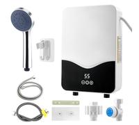 Chauffe-Eau Instantané Électrique 5500W, avec Affichage LED et Réglage de Température 30-55°C, IPX4 Étanche pour Montage Murale - Douche et Cuisine (A01)