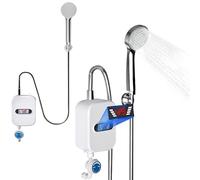 Chauffe-Eau instantané Electrique Robinet d'eau Chaude et Froide à Double Usage Instantanée Chauffe Robinet 220V 3500W avec Affichage de la Température et Douche Amovible Tete (Avec Contre fuites)