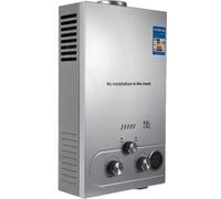 Chauffe-eau instantané, gaz propane LPG, acier inoxydable, 12L