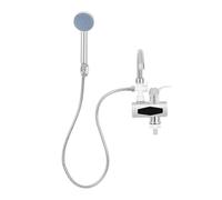 Chauffe-eau instantané - Robinet de douche 3000 W - Avec chauffe-eau instantané - Affichage LCD - Robinet d'eau chaude électrique 30 à 60 °C - Pivotant à 360 ° avec douchette - IPX4 - Sans danger pour