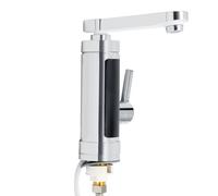 Chauffe-eau instantané - Robinet électrique à chauffage rapide - En acier inoxydable - Avec affichage de la température LED - Petit chauffe-eau instantané rotatif à 360° - Pour cuisine, jardin, salle