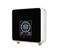 Chauffe-eau Instantané Salle De Bains Cuisine Mural Chauffe-eau Électrique Affichage De La Température LCD Avec Télécommande(5500W black)