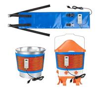 Chauffe-eau pour poulets Buckets Chauffe-eau Thermo Bucket Belt avec cordon d'alimentation de 200 cm pour 2-5 Gallon Thermostat réglable de 0 à 80 °C/32-176 ℉,Bleu,30×7in/75×18cm