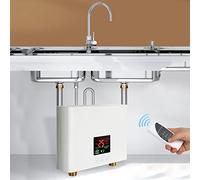 Chauffe-Eau sans Réservoir,CEIEVER Chauffe-eau instantané electrique 220V 3000W Réchauffeur d'eau instantané avec affichage à cristaux liquides pour fournir de l'eau chaude pour les lavabos (Blanc)