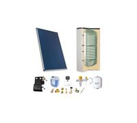 Chauffe-eau solaire : 1 capteur solaire toiture plate + ballon ECS 200L double échangeur - - PSOLECSP12TP