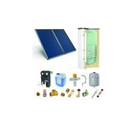 Chauffe-eau solaire : 2 capteurs solaires fixation toiture plate + ballon ECS 300L - - PSOLECSE23TP