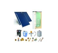 Chauffe-eau solaire : 3 capteurs solaires fixation toiture plate + ballon ECS 300L - - PSOLECSE33TP