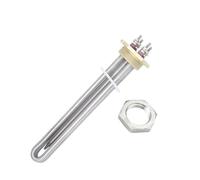 Chauffe-eau solaire à bride en cuivre DN32, 300/600w DC, avec Tube Thermostat, élément chauffant 12v, for camping-car (Size : Heater With Nut_12v 300w BSP)