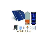 Chauffe-eau solaire toiture plate 4 capteurs solaires. ballon chauffage 300L + ECS 200L - - PSOL2BCHECS432MP