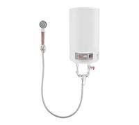 Chauffe-eau vertical 35 l avec robinet et douchette - 2000 W - 25-75 °C - Chauffe-eau mural - Étanche IPX4 - Pour cuisine, salle de bain - 59 x 34 cm