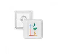 chauffé Fond Rond Flasque Chimie PBT Keycaps pour Clavier Mécanique Blanc OEM sans Marquage d'impression R3 Multicolore