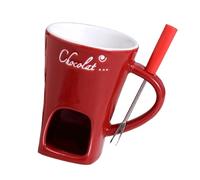 Chauffe-fondue en céramique unique pour chocolat et fromage, comprend une fourchette et une tasse à café chauffe-plat