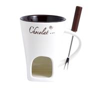 Chauffe-fondue en céramique unique pour chocolat et fromage, comprend une fourchette et une tasse à café chauffe-plat
