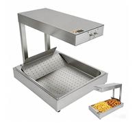 Chauffe-frites, 750 W, armoire chauffante avec pont thermique pour la restauration, armoire chauffante électrique pour frites, convient pour les frites et les aliments frits, acier inoxydable, 56 × 33