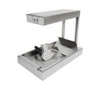Chauffe-frites 750 W - En acier inoxydable - Pont chauffant avec éclairage - Pour chips, aliments frits - 33 x 56 x 46,5 cm