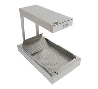 Chauffe-frites - 750 W - En acier inoxydable - Pont chauffant - Environ 80 °C - Avec pelle et égouttoir - Pour boulangeries