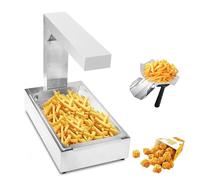 Chauffe-frites de comptoir 1000W inox, réchaud professionnel avec lampe chauffante, plateau amovible, maintien chaud frites et snacks pour restaurants, buffets, bars