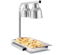 Chauffe Frites Professionnel GN1/1 Chauffe Frites à 2 Lampes Chauffe Frites Infrarouge Maintien au Chaud Buffets Cafétérias Chauffe Frites pour Restauration Plats Chauds Professionnels