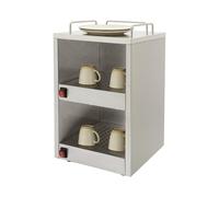 Chauffe-gobelets, armoire 140 W, 32 x 32 x 55 cm, en acier inoxydable, chauffe-tasses, double compartiment, pour la maison, le café, le restaurant, pose libre