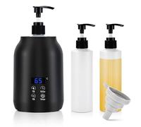 Chauffe-huile de massage avec deux bouteilles d'huile de massage de 245 ml et entonnoir, chauffe-bouteille de lotion professionnel, distributeur de lotion intelligent avec bouton tactile, chauffe-spa