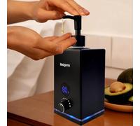 Chauffe-huile pour massage, chauffe-huile de massage, chauffage d'huiles corporelles pour spa, avec deux distributeurs d'huile, température réglable (noir)