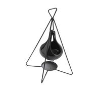 Chauffe-huiles essentielles en porcelaine noir/doré sur cadre en fer et support en céramique Diffuseur de parfum pour spa longue durée